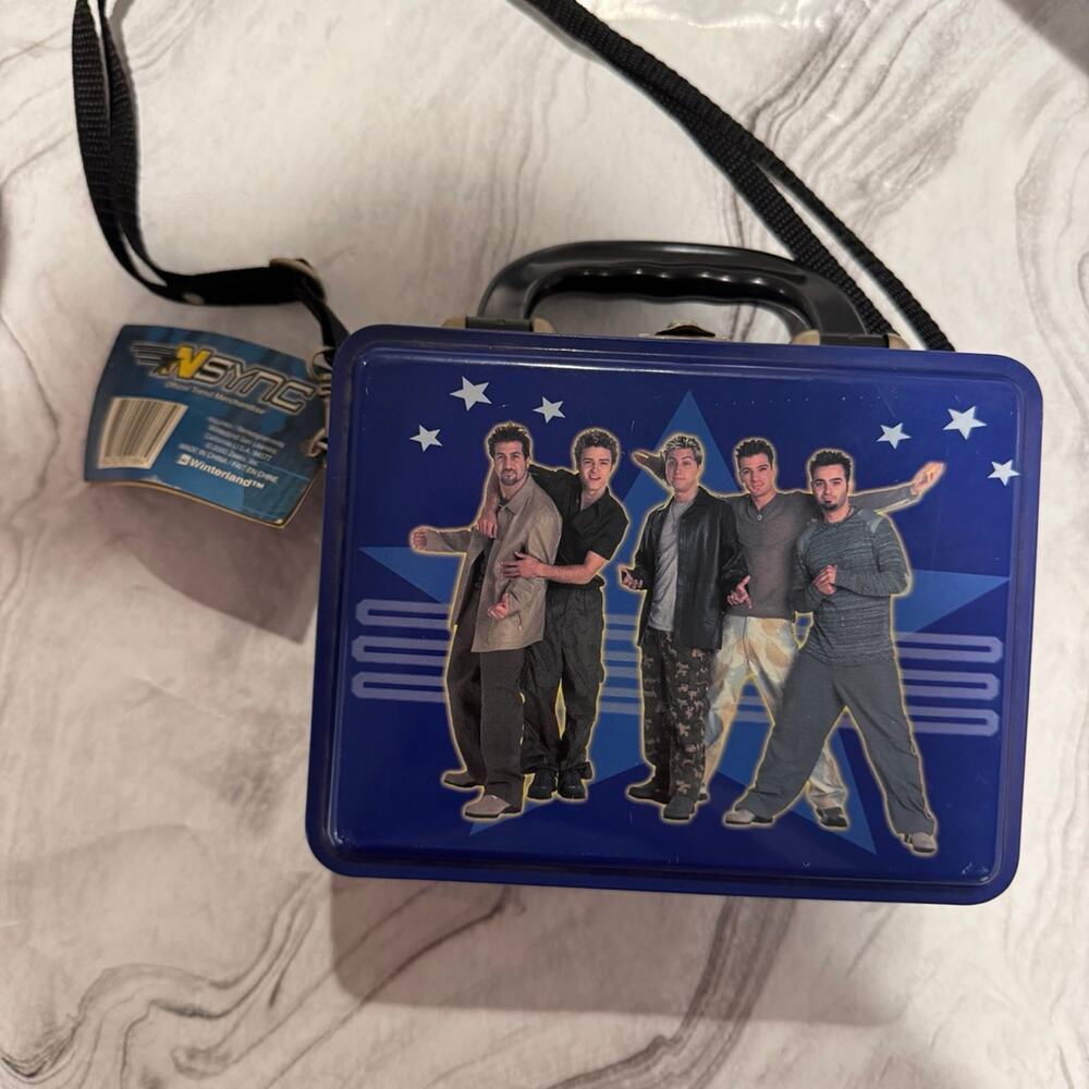 NSYNC 90s Boy Band Metal Lunch BoNSYNC 90s Boy Band Metal Lunch Box Bag w/ Strap